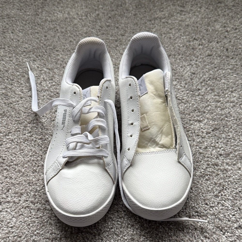Puma White Low-Top Lace-Up Sneakers